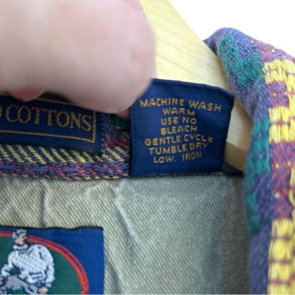 Sero Shirtmakers Western Aztec Button Down Washed Cotton Shacket, Size XL - Picture 5 of 6